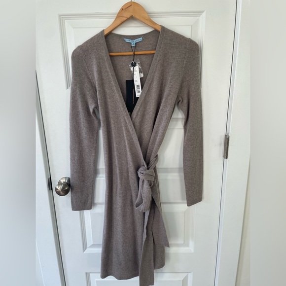 New! Antonio Melani Cashmere Wrap Tina Dress, Taupe, Small - Picture 2 of 8